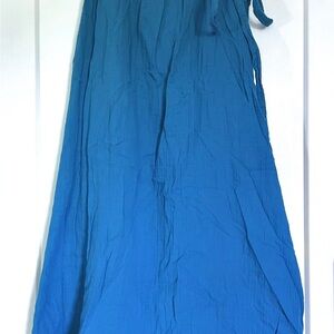 Blue Linen Maxi Skirt